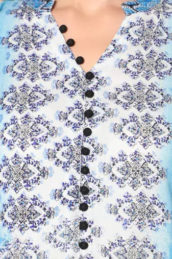  blue viscose sleeveless long kurta