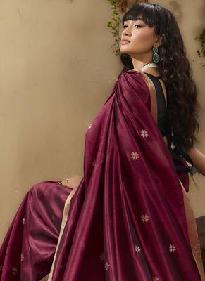 Maroon patola tussar silk handloom weaving saree 5