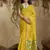 Lemon yellow patola tussar silk handloom weaving saree