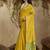 Lemon yellow patola tussar silk handloom weaving saree