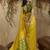 Lemon yellow patola tussar silk handloom weaving saree