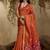 Orange patola tussar silk handloom weaving saree