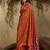 Orange patola tussar silk handloom weaving saree