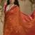 Orange patola tussar silk handloom weaving saree