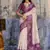 Wine & off white munga cotton handloom weaving saree