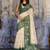 Green & off white munga cotton handloom weaving saree