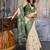 Green & off white munga cotton handloom weaving saree