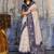 blue & off white munga cotton handloom weaving saree