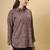  maroon cotton blend long sleeves short kurti