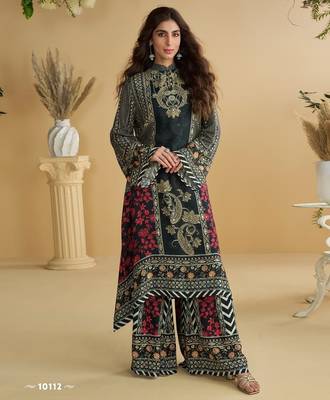 shantoon silk blend Midnight Black Fusion Print Co-ord Set  1