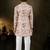 Cream dupion silk embroidered indo western set for boys