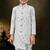 Cream dupion silk embroidered indo western set for boys