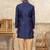 Blue banarasi jacquard woven kurta pajama for boys