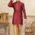 Maroon banarasi jacquard woven kurta pajama for boys