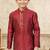 Maroon banarasi jacquard woven kurta pajama for boys