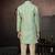 Green banarasi jacquard woven kurta pajama for boys