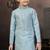Blue banarasi jacquard woven kurta pajama for boys