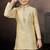 Gold banarasi jacquard woven kurta pajama for boys
