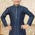 Blue banarasi jacquard woven kurta pajama for boys