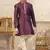 Maroon banarasi jacquard woven kurta pajama for boys