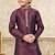 Maroon banarasi jacquard woven kurta pajama for boys