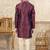 Maroon banarasi jacquard woven kurta pajama for boys