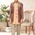Peach    dupion silk embroidered indo western set for boys