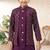 Maroon dupion silk embroidered indo western set for boys