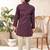 Maroon dupion silk embroidered indo western set for boys