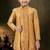 Gold dupion silk embroidered indo western set for boys