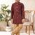 Maroon dupion silk embroidered indo western set for boys