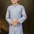 Grey dupion silk embroidered indo western set for boys
