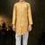 Yellow dupion silk embroidered indo western set for boys