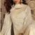 White georgette free size stitched suit with embroidery & beads work