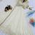 Cream mirror-work georgette Gown.