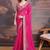 Pink embriodered lace georgette bollywood saree with blouse piece.