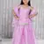 Purple embroidered twill net lehenga choli set for girls