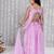 Purple embroidered twill net lehenga choli set for girls