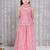 Pink embroidered twill net lehenga choli set for girls