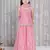 Pink embroidered twill net lehenga choli set for girls