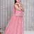 Pink embroidered twill net lehenga choli set for girls