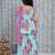 Turquoise printed cotton sharara set with dupatta set for girls