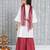 White woven lurex cotton  kurti and sharara with dupatta set for girls