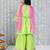 Green woven lurex cotton  kurti and sharara with dupatta set for girls