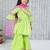 Green woven lurex cotton  kurti and sharara with dupatta set for girls
