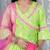 Green woven lurex cotton  kurti and sharara with dupatta set for girls