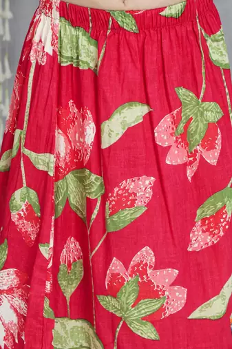 Pink printed cotton lehenga choli with dupatta set for girls