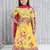 Yellow printed cotton lehenga choli with dupatta set for girls