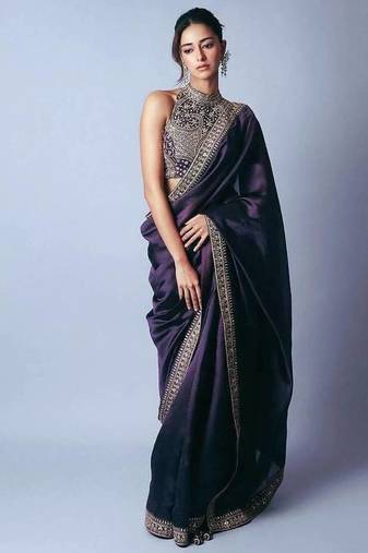 Purple Sequins And Dori Embroidered Jimmy Choo Saree