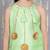 Green gotta flower patch silk blend kurti with salwar set for girls